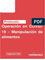 Protocolo Operación en COVID-19 Manipulación Alimentos 09-2020