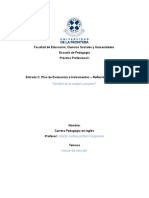 Formato Entrada C Portafolio Plan de Evaluación, Instrumentos y Reflexión Pedagógica