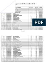 Graduands Sitting Plan