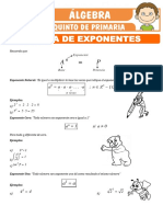 Ejercicios de Teoria de Exponentes para Quinto de Primaria