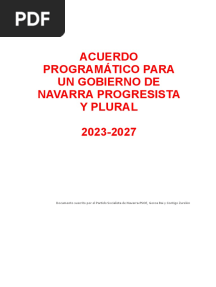 Acuerdo de Gobierno Entre PSN-PSOE, Geroa Bai y Contigo-Zurekin
