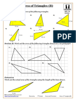 Geometry - Area and Perimeter - Area of Triangles (B)