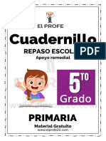 Cuadernillo Repaso Escolar Quinto Grado