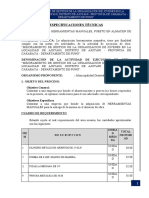 Especificaciones Tecnicas Herramientas Manuales