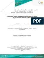 Formulación de La Propuesta de Investigación Unidad 2 Fase 3