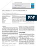 Synthesis of Uniform Silver Nanoparticles With A Controllable Size