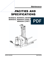 Capacities and Specifications