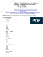 Basic College Mathematics 8th Edition Tobey Test Bank Download