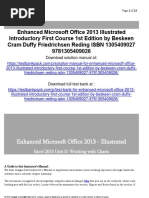 Enhanced Microsoft Office 2013 Illustrated Introductory First Course 1st Edition Beskeen Solutions Manual 1