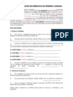 Contrato de Sesion de Derechos de Terreno Comiunal A Titulo Gratuito