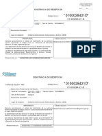 Constancia de Recepcion: Código Unico: Datos de La Presentacion Del Escrito PMV Ticket de Cola Nº