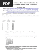 Labour Market Economics Canadian 8th Edition Benjamin Test Bank 1