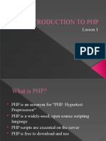 Lesson1 INTRODUCTION TO PHP