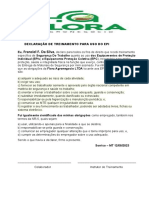 Declaração de Treinamento para Uso Do Epi