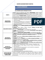 Leitura, Interpretação e Produção Textual - PLANO DE APRENDIZAGEM