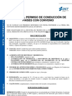 Canje Del Permiso de Conduccion de Paises Con Convenio