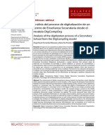 Análisis Del Proceso de Digitalización de Un Centro de Enseñanza Secundaria Desde El Modelo Digcomporg