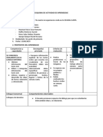 Esquema de Actividad de Aprendizaje - Currículo