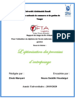 PFE BAC 5loptimisation Des Processus Dentroposage