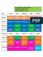 Horario 3°. Telesecundaria (Carta)