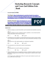 Modern Marketing Research Concepts Methods and Cases 2nd Edition Feinberg Test Bank Download