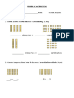 PRUEBA DE MATEMATICA Unidades Decenas 2023