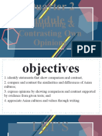 q2 Lesson 4 Comparing and Contrasting Own Opinions