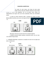 Variações Linguisticas Da LIBRAS