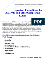 300 Most Important Prepositions For CSS and PMS Exams