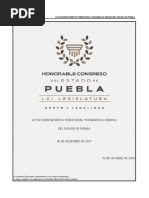 Ley de Ordenamiento Territorial y Desarrollo Urbano Del Estado de Puebla 21-10-2022