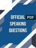 Official Speaking Questions. May - August