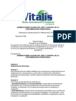 Normas Sobre Calidad Del Aire y Control de La Contaminación Atmosférica