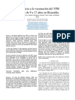 Adherencia A La Vacunación Del VPH en Niñas de 9 A 17 Años en Risaralda.