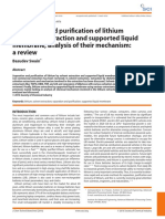 Separation and Purification of Lithium by Solvent Extraction and Supported Liquid Membrane Analysis of Their Mechanism - A Review