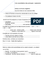 Serie - D - Exercices - 8eme - Annee - de - Base-Français-Module de Revision Des Préréquis