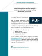 Comunicado Estándar para Protección de Vanos, Grating Barandas Pasillos y Reparaciones Estructurales