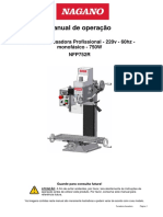 Manual de Operação: Furadeira Fresadora Profissional - 220v - 60hz - Monofásico - 750W NFP752R