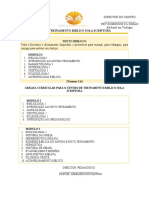 Grelha Curricular para o Centro de Treinamento Biblico Sola Scriptura