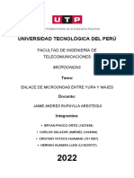 Tarea N°14 Informe Del Dimensionamiento de Un Radioenlace en La Banda de Microondas Entre Yura y Majes