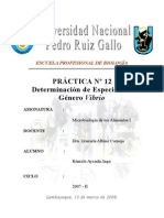 Microbiologia de Alimentos: Practica Nº 12-Determinacion de Especies Del Género Vibrio