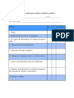 3ero Cotejo para Evaluar Un Dibujo