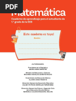 1° Cuaderno de Aprendizaje Matemática 2023