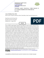 Customers' Consciousness About Financial Cyber Frauds in Electronic Banking: An Indian Perspective With Special Reference To Mumbai City