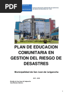 Plan de Educacion Comunitaria en Gestion Del Riesgo de Desastres SJL 2017 2018 San Juan de Lurigancho 2017