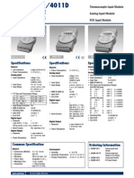 Specifications Specifications Specifications: Thermocouple Input Module Analog Input Module RTD Input Module