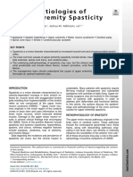 Common Etiologies of Upper Extremity Spasticity