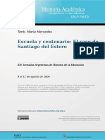 Escuela y Centenario. El Caso de Santiago Del Estero