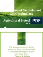 Application of Recombinant DNA Technology Agricultural Biotechnology