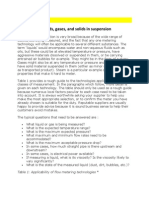 1 Meters For Liquids, Gases, and Solids in Suspension: Table 1: Applicability of Flow Metering Technologies