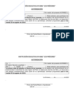 Formato Autorización de Visita Al Parque de Las Leyendas